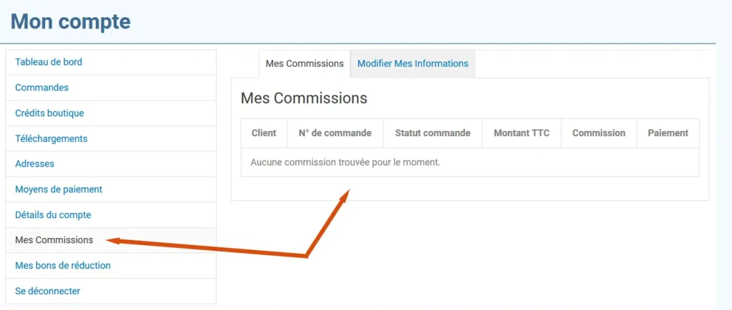 Ajouter un lien personnalisé dans le menu WooCommerce
