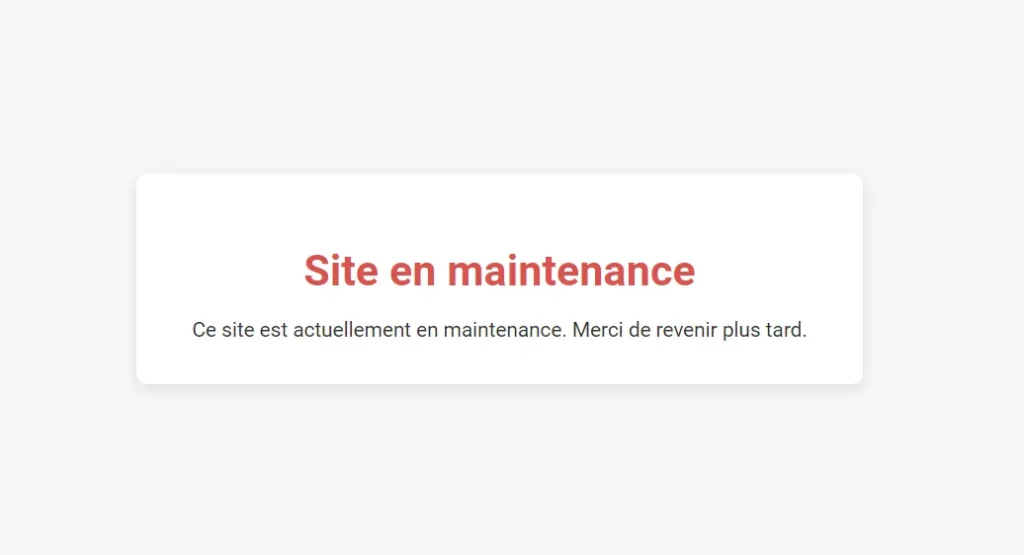 Mode maintenance WordPress